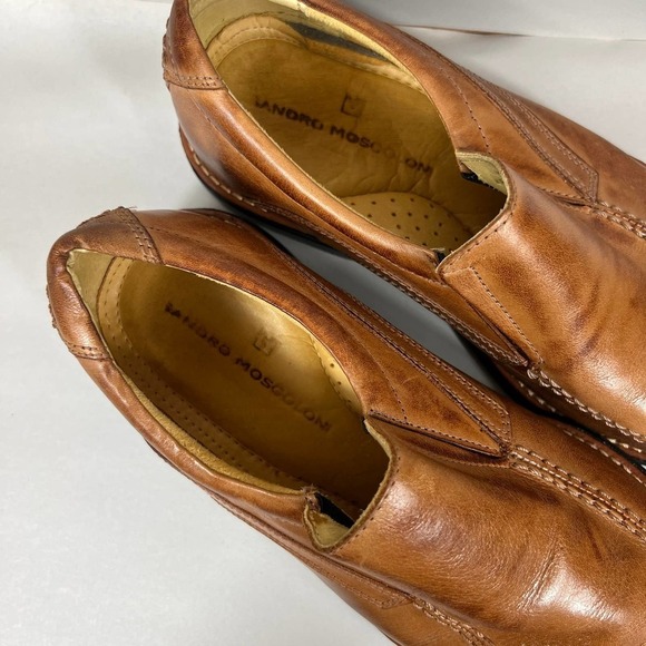 Sandro Moscoloni Men's Leather Oxford Loafer Shoes Round Toe Brown Size 9.5 - Picture 3 of 6